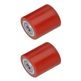 Small Wheel for PT-LOW2 Pallet Truck Red Polyurethane Load Roller D50mm x W70mm x 18mm Core