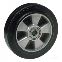 PT Steer Wheel Black Rubber including Bearings with silver insert 20mm Core